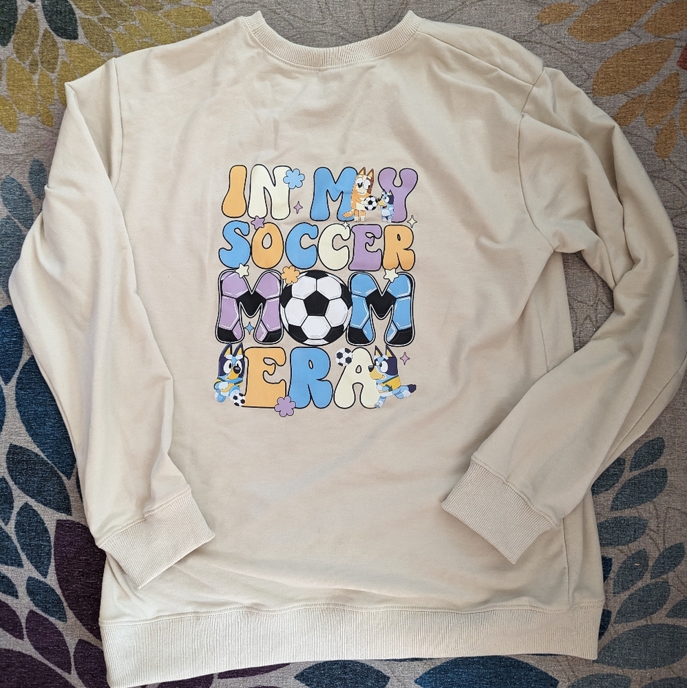 Bluey Soccer Mom Sweatshirt Sz. L